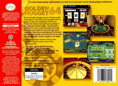 N64 - Golden Nugget 64 Box Art Back