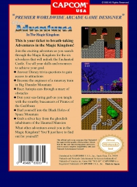 NES - Adventures in the Magic Kingdom Box Art Back