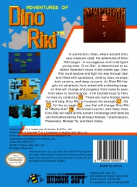 NES - Adventures of Dino Riki Box Art Back