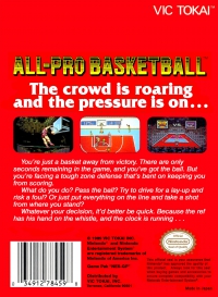 NES - All Pro Basketball Box Art Back