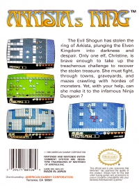 NES - Arkista's Ring Box Art Back
