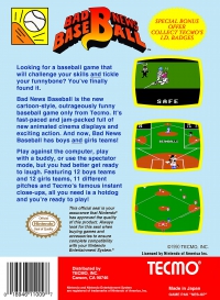 NES - Bad News Baseball Box Art Back