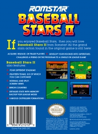 NES - Baseball Stars 2 Box Art Back