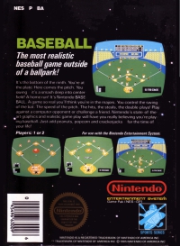 NES - Baseball Box Art Back