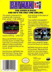 NES - Batman Return of the Joker Box Art Back