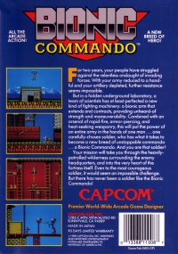 NES - Bionic Commando Box Art Back