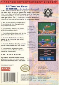NES - Bo Jackson Baseball Box Art Back