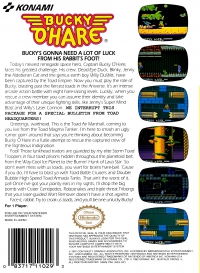 NES - Bucky O'Hare Box Art Back