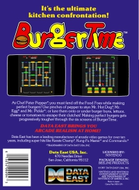 NES - BurgerTime Box Art Back