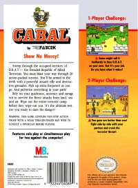 NES - Cabal Box Art Back