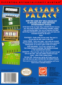 NES - Caesars Palace Box Art Back