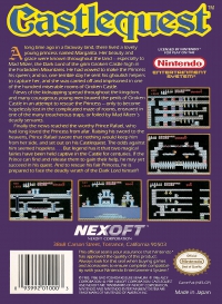 NES - Castlequest Box Art Back