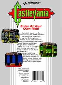 NES - Castlevania Box Art Back
