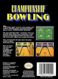 NES - Championship Bowling Box Art Back
