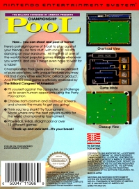NES - Championship Pool Box Art Back