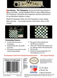 NES - Chessmaster Box Art Back