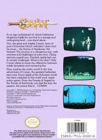 NES - Conan The Mysteries of Time Box Art Back
