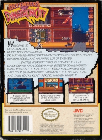 NES - Defenders of Dynatron City Box Art Back