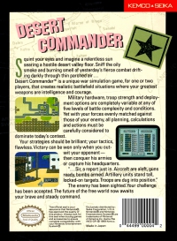 NES - Desert Commander Box Art Back