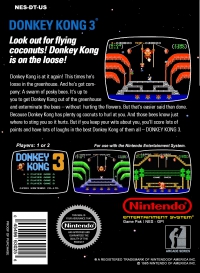 NES - Donkey Kong 3 Box Art Back