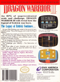 NES - Dragon Warrior III Box Art Back