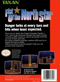 NES - Fist of the North Star Box Art Back