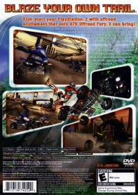 PS2 - ATV Offroad Fury 3 Box Art Back