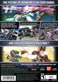 PS2 - Battle Assault 3 featuring Gundam Seed Box Art Back