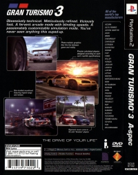 PS2 - Gran Turismo 3 Box Art Back