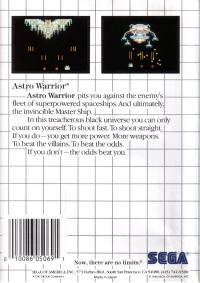 SMS - Astro Warrior Box Art Back