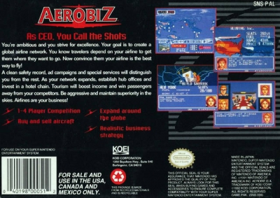 SNES - Aerobiz Box Art Back