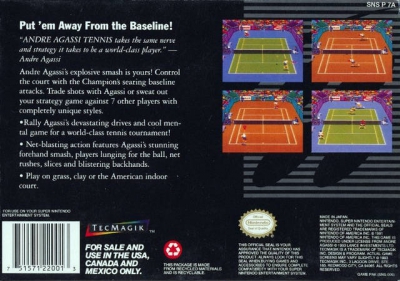 SNES - Andre Agassi Tennis Box Art Back