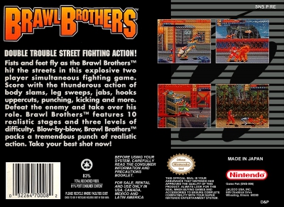 SNES - Brawl Brothers Box Art Back