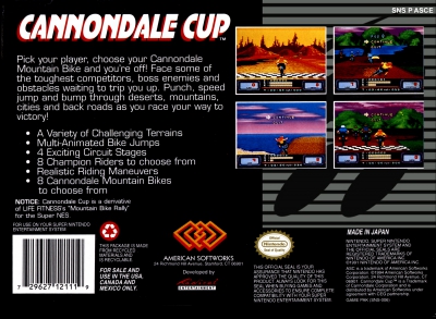 SNES - Cannondale Cup Box Art Back