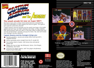 SNES - Captain America and The Avengers Box Art Back