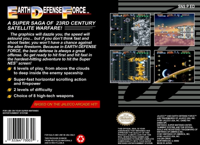 SNES - Earth Defense Force Box Art Back