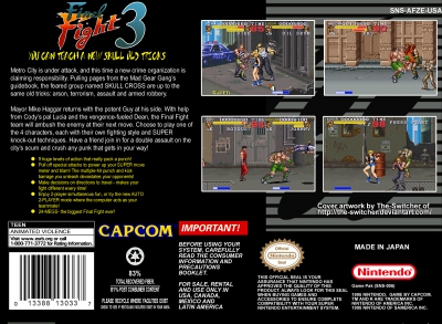 SNES - Final Fight 3 Box Art Back